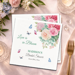 Love is in Bloom Butterflies Bridal Shower Napkins
