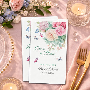 Love is in Bloom Butterflies Bridal Shower Paper Guest Towels