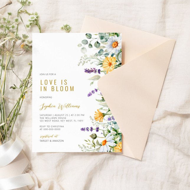 Love is in Bloom Chamomile Bridal Shower Invitation (Creator Uploaded)
