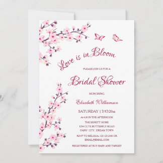 Love Is In Bloom | Cherry Blossom Bridal Shower Invitation