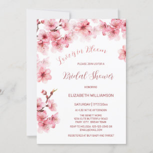 Love Is In Bloom Cherry Blossom Bridal Shower Invitation