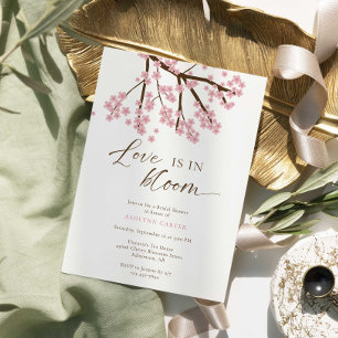 Love is in Bloom Cherry Blossoms Bridal Shower Invitation