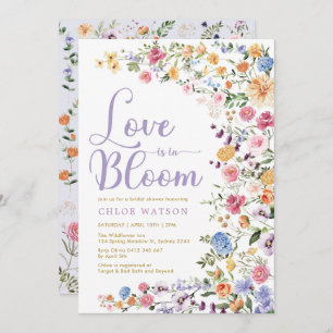 Love is in Bloom Chic Wildflower Bridal Shower Invitation