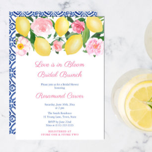 Love Is In Bloom Citrus Bridal Shower Brunch Party Invitation