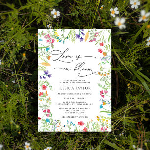 Love is in Bloom Colorful Wildflower Bridal Shower Invitation