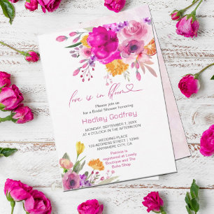 Love Is In Bloom Colorful Wildflower Spring Invitation