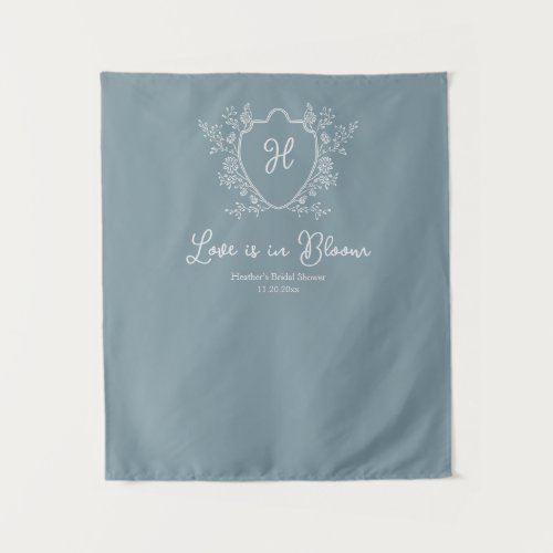 Love is in Bloom Crest Floral Bridal Shower Tapestry