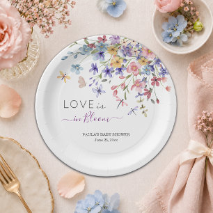 Love is in Bloom Dragonflies Baby Shower Paper Plates