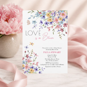 Love is in Bloom Dragonflies Pink Baby Shower Invitation