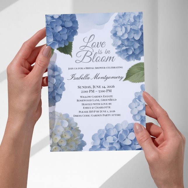 Love Is in Bloom Feminine Blue Hydrangea Invitation (Love Is in Bloom Feminine Blue Hydrangea Invitations
)