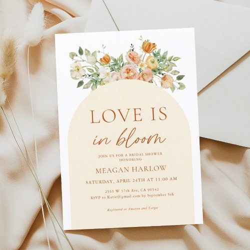 Love Is In Bloom Floral Bridal Shower Invitation