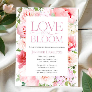 Love is in Bloom   Floral Bridal Shower Invitation