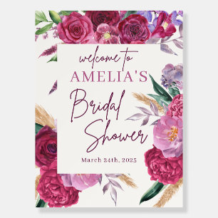 Love is in bloom floral Bridal Shower Welcome sign