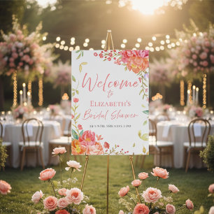 Love is in Bloom Floral Bridal Shower Welcome Sign