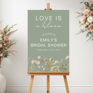 Love is in Bloom Floral Bridal Shower Welcome Sign