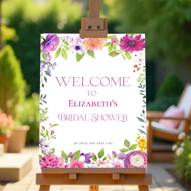 Love is in Bloom Floral Bridal Shower Welcome Sign (Creator Uploaded)