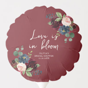 Love is in Bloom Floral Calligraphy Bridal Shower Balloon