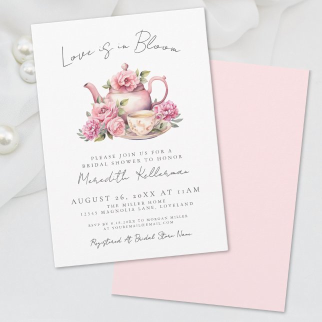 Love Is In Bloom Floral Tea Bridal Shower Invitation (Love Is In Bloom Floral Tea Bridal Shower Invitation)