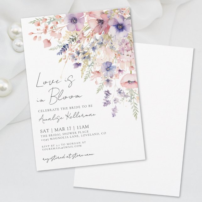 Love Is In Bloom Floral Wildflower Bridal Shower Invitation (Love Is In Bloom Floral Wildflower Bridal Shower Invitation )