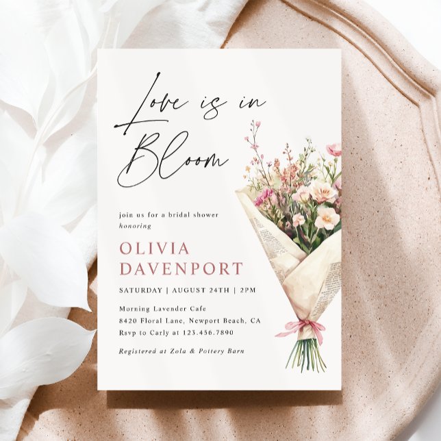 Love is in Bloom Flower Bouquet Bridal Shower Invitation (Creator Uploaded)