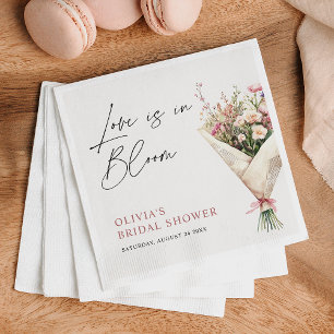 Love is in Bloom Flower Bouquet Bridal Shower  Napkins