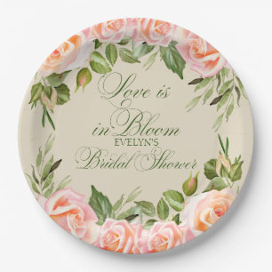 Love is in Bloom Garden Bridal Shower Paper Plates