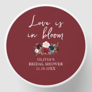 Love is in Bloom Garden Burgundy Bridal Shower Mini Candle Favors