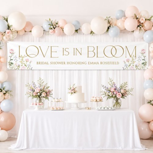 Love is in Bloom Garden Wedding Bridal Shower Banner