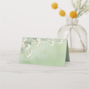 Love Is in Bloom Green Bridal Shower Blank Place C Card