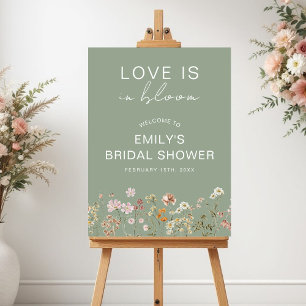 Love is in Bloom Green Bridal Shower Welcome Sign