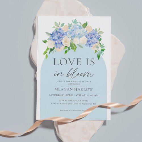 Love Is In Bloom Hydrangea Bridal Shower Invitation