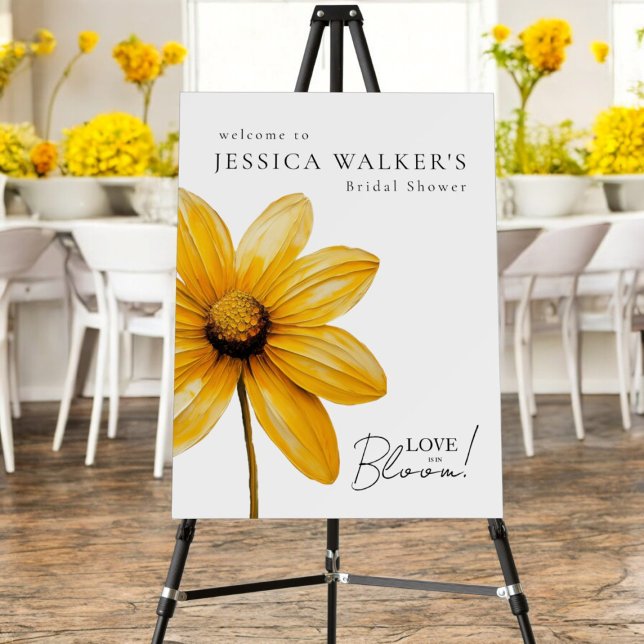 Love is in bloom minimal floral bridal shower  foam board (Creator Uploaded)