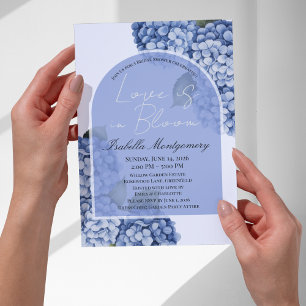 Love Is in Bloom Modern Blue Hydrangea Invitation