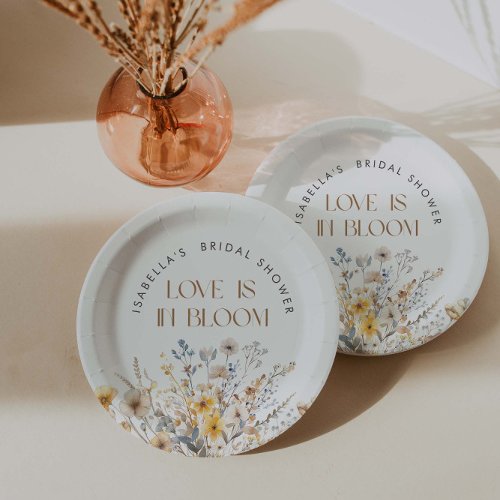 Love Is In Bloom Modern Wildflower Bridal Shower Paper Plates