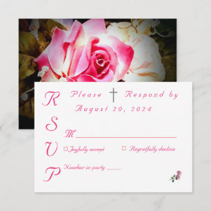 Love is in Bloom Photo/Rose Wedding RSVP Card