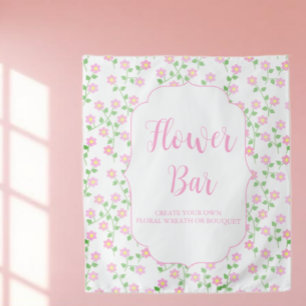Love Is In Bloom Pink Bridal Shower Flower Bar Tapestry