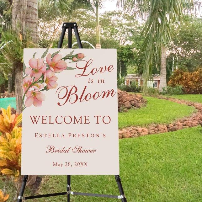 Love is in Bloom Pink Cherry Blossom Bridal Shower Foam Board (Creator Uploaded)