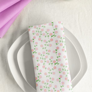 Love Is In Bloom Pink Floral Bridal Shower Cloth Napkin