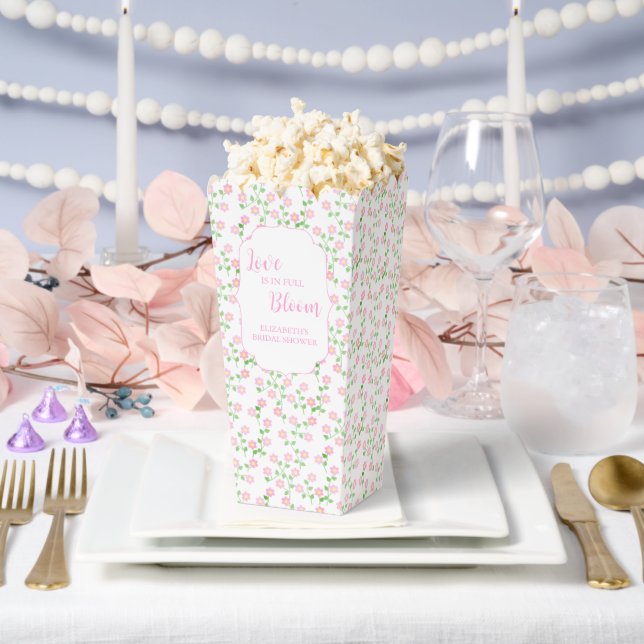 Love Is In Bloom Pink Floral Bridal Shower Favor Boxes (Wedding)
