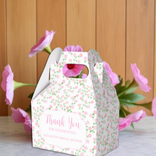 Love Is In Bloom Pink Floral Bridal Shower Favor Boxes