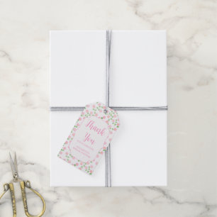 Love Is In Bloom Pink Floral Bridal Shower Gift Tags