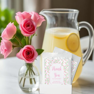 Love Is In Bloom Pink Floral Bridal Shower Lemonade Drink Mix