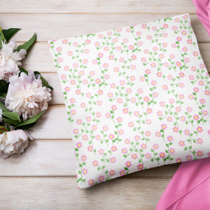 Love Is In Bloom Pink Floral Throw Pillow