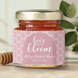Love is in Bloom - Pink Honeycomb Bridal Shower Honey Jar Favors
