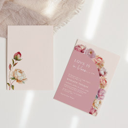 Love Is In Bloom Pink Peony Frame Bridal Shower In Invitation