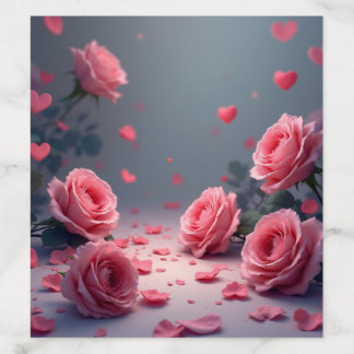 Love is in Bloom Pink Roses Wedding Envelope Liner