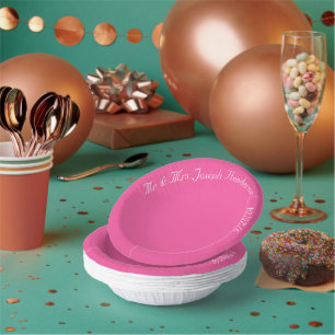 Love is in Bloom Pink Wedding Paper Bowls