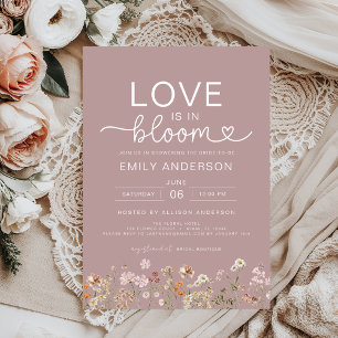 Love is in Bloom Pink Wildflower Bridal Shower Invitation