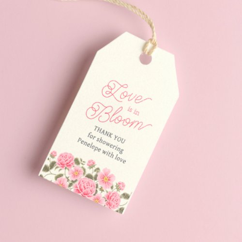 LOVE IS IN BLOOM PRETTY PINK WILD ROSES GIFT TAGS