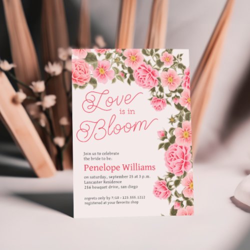 LOVE IS IN BLOOM PRETTY PINK WILD ROSES INVITATION